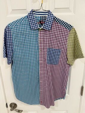 Robert Graham Multicolor Patchwork Gingham Button-Up Shirt